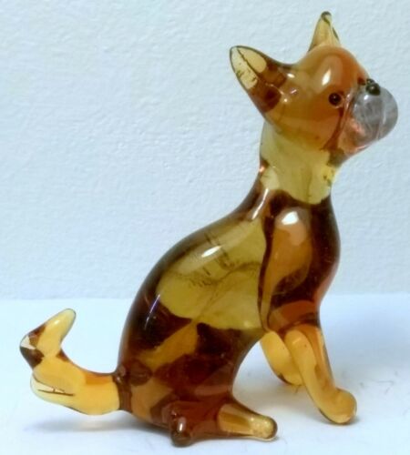 HAND MADE BLOWN "MURANO" GLASS COLLECTABLE SITTING CHIHUAHUA DOG FIGURINE - Picture 4 of 6