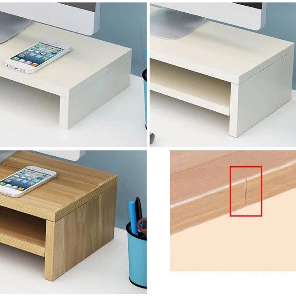 PC Desktop 2 Panel Monitor Screen Increased Shelf Base Riser Keyboard Rack - Image 4 of 4
