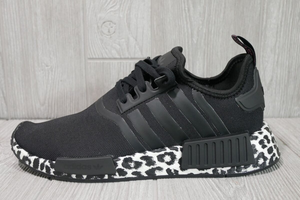 zin Kilometers Land Adidas NMD R1 Boost Leopard Print Black White Pink Womens 9 Shoes GZ1622  Cheetah | eBay