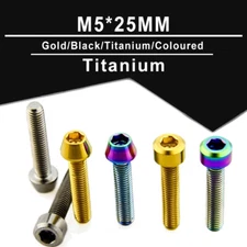 TC4 Titanium Screw Tapered Head/cylindrical Head M5*25mm Seatpost Clamp Screws