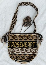 Authentic 100% Wayuu Mochila Colombian Bag Large Size Black Single Thread Amazin