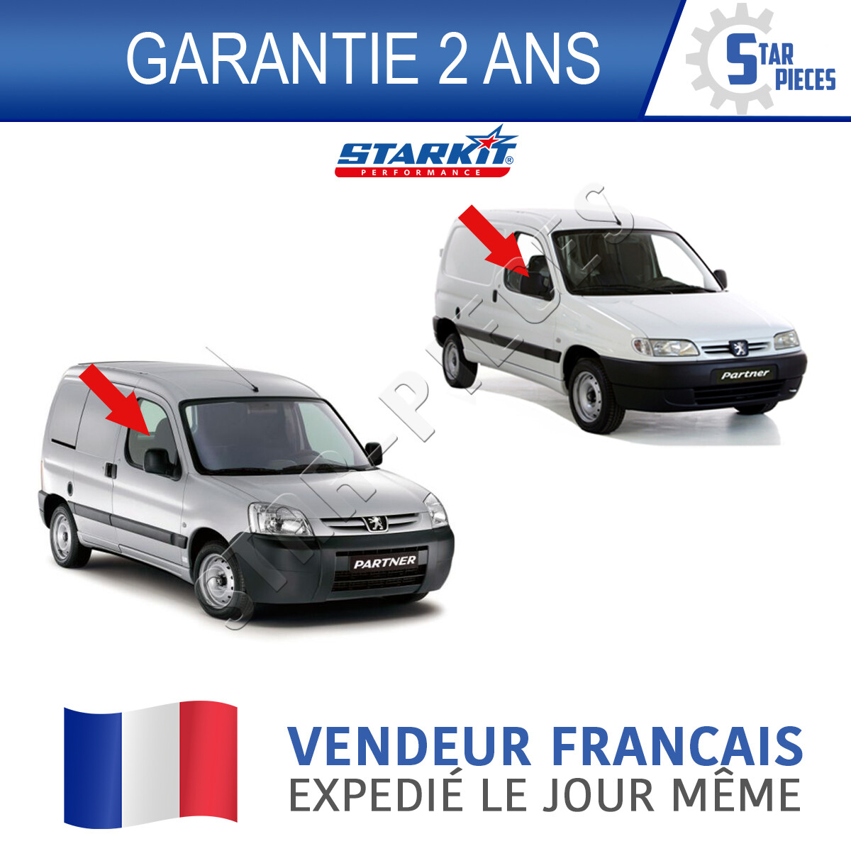 Lève-vitre Avant Gauche CITROËN PEUGEOT PARTNER 96-08 Avec Moteur - Neuf, Compatible 9221.G3