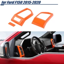 Orange Dashboard Side Air Vent Outlet Covers Trim Molded For Ford F150 2015-2020