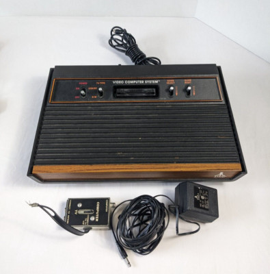 ATARI 2600 Video Game Console Woodgrain w/ AC Adapter & RF Switch ...