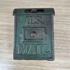 Vintage A C Williams U S Mail Cast Iron Coin Bank / Stamp Dispenser Early 1900’s