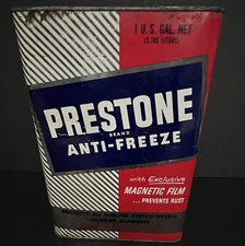 Prestone Antifreeze Can 1960 Vtg 1 Gallon EveReady Union Carbide CanCo No Top