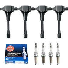 New Set of 4 Ignition Coil & NGK Spark Plug for Nissan Frontier/ Suzuki Equator