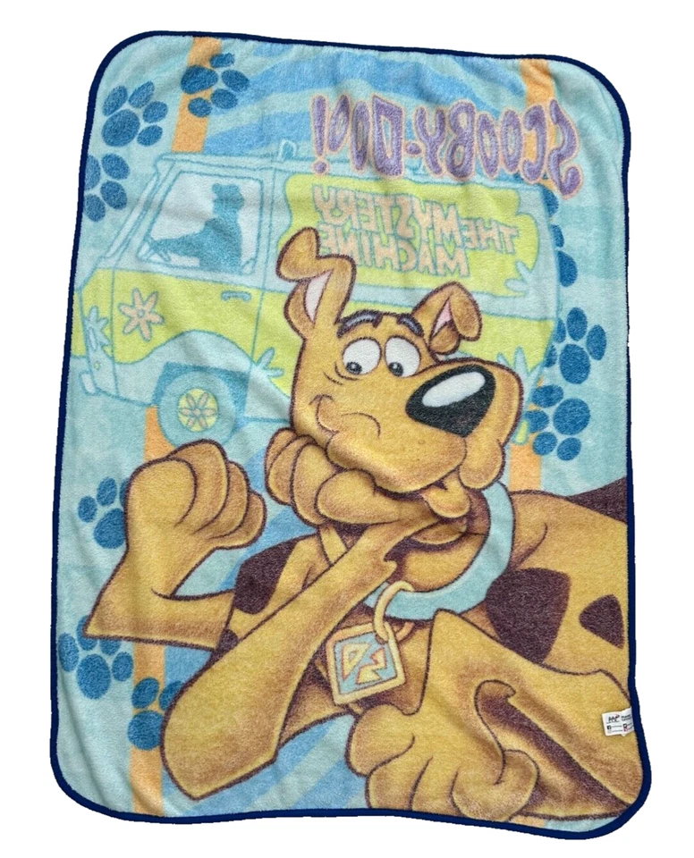 Scooby Doo Mystery Machine Blanket Kids Green Blue Lovey Northwest Plush - Image 4 of 4