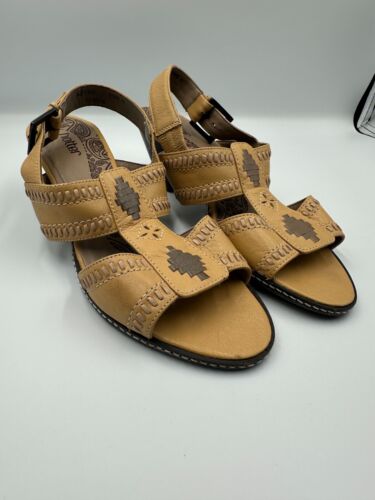 Hotter Azteken Sandalen Absatz braun Leder Damen Größe 5 UK 38 EU Urlaub Sommer - Bild 5 von 13