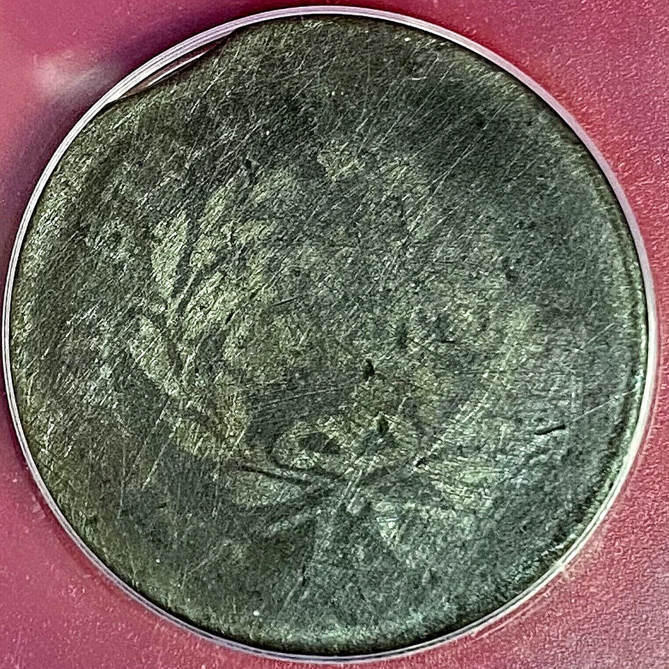 CURVED CLIP ERROR ANACS AG-3 DET! 1796 LIBERTY CAP  LARGE CENT - Image 2 of 3