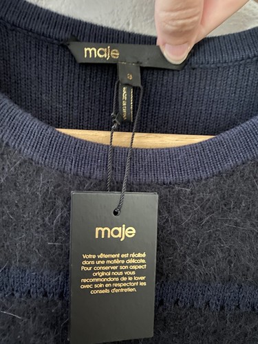 MAJE Blue Angora Sweater Dress Sz 3 - Picture 2 of 4