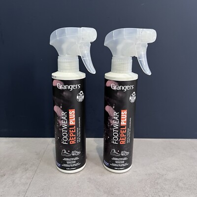 X2 Grangers Footwear Repel PLUS Spray Waterproofer Leder Wildleder Schuhe Stiefel 