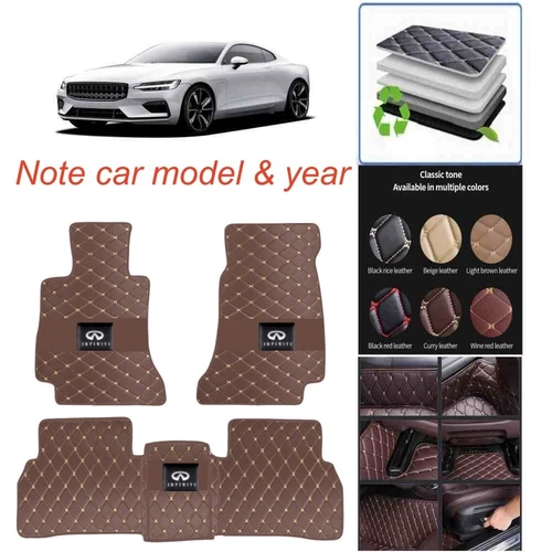 Car Floor Mats For Infiniti Q50 Q60 Q70 QX30 QX50 QX56 QX60 QX70 QX80 Waterproof - Picture 5 of 29
