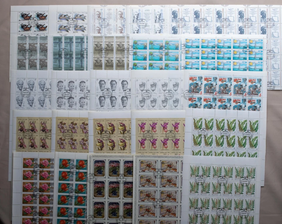 USSR, LOT 100 STAMP SHEETS, SPECIALLY CANCELLED STAMP, ALL DIFFERENT - Image 2 of 4