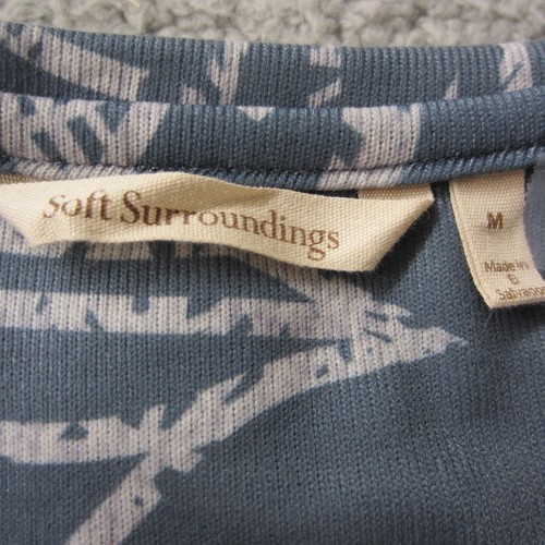 Soft Surroundings Valeri Top Womens M Blue Fleur Arona Asymmetric Tunic Comfy - Picture 5 of 12