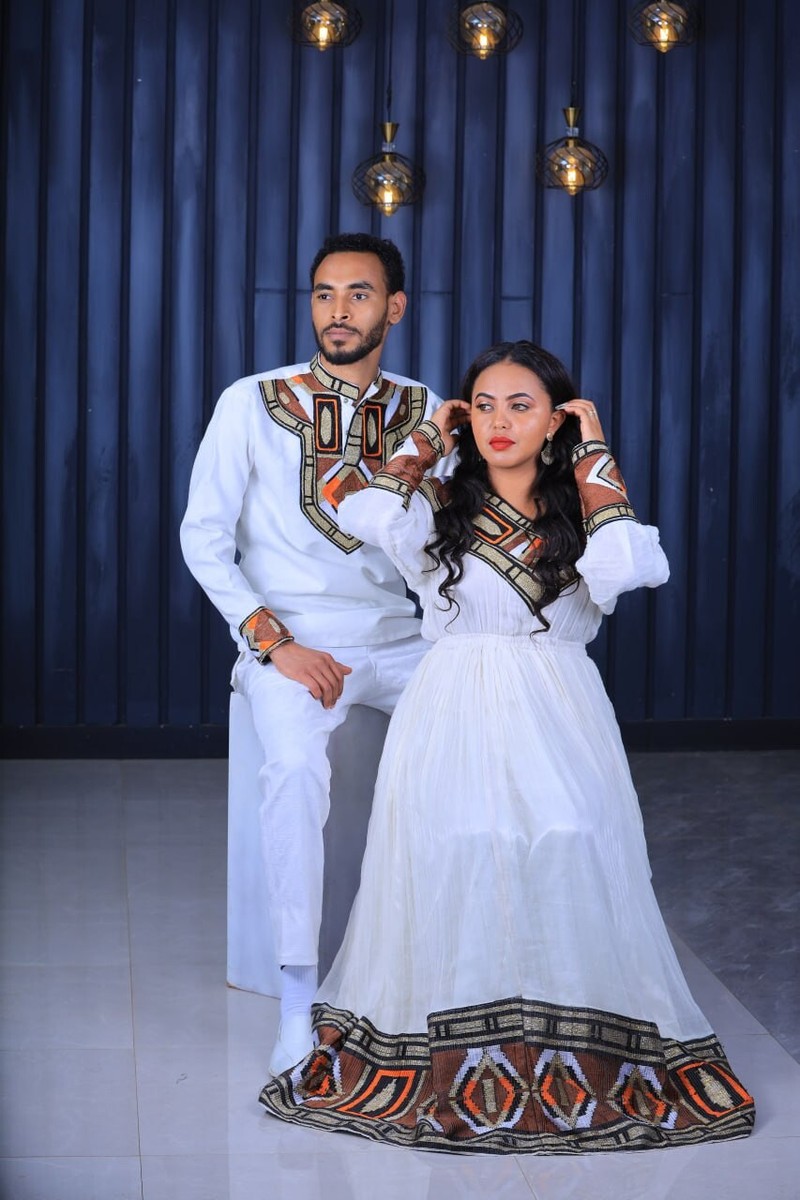 new fashion ethiopian cultural dress Habesha dress Custom made main image 1
