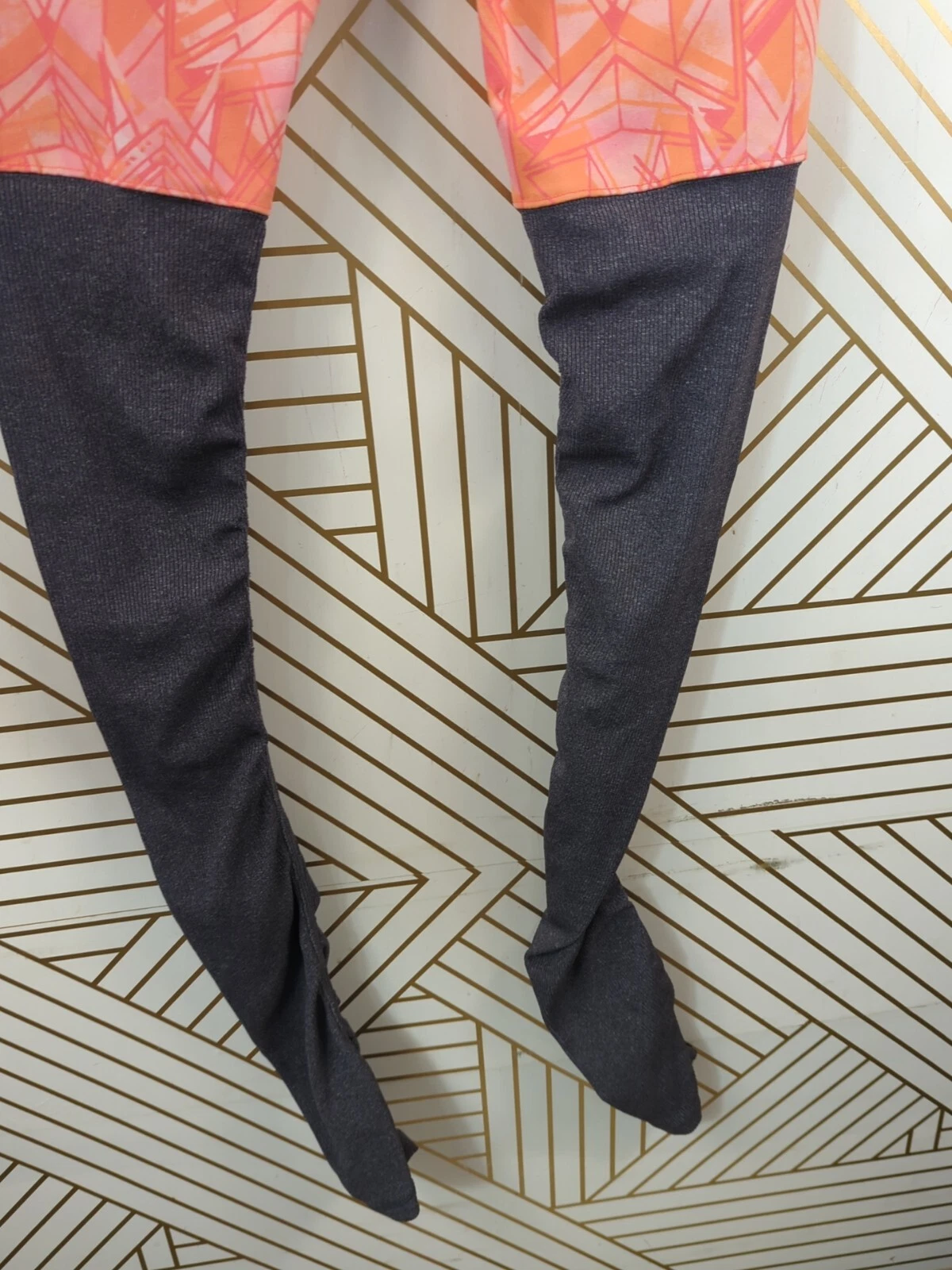 alo-yoga goddess ribbed guava indigo orange gray leggings