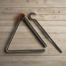 Chuck Wagon Dinner Bell Wrought Iron Striker And Leather Strap (8" x 8.5")