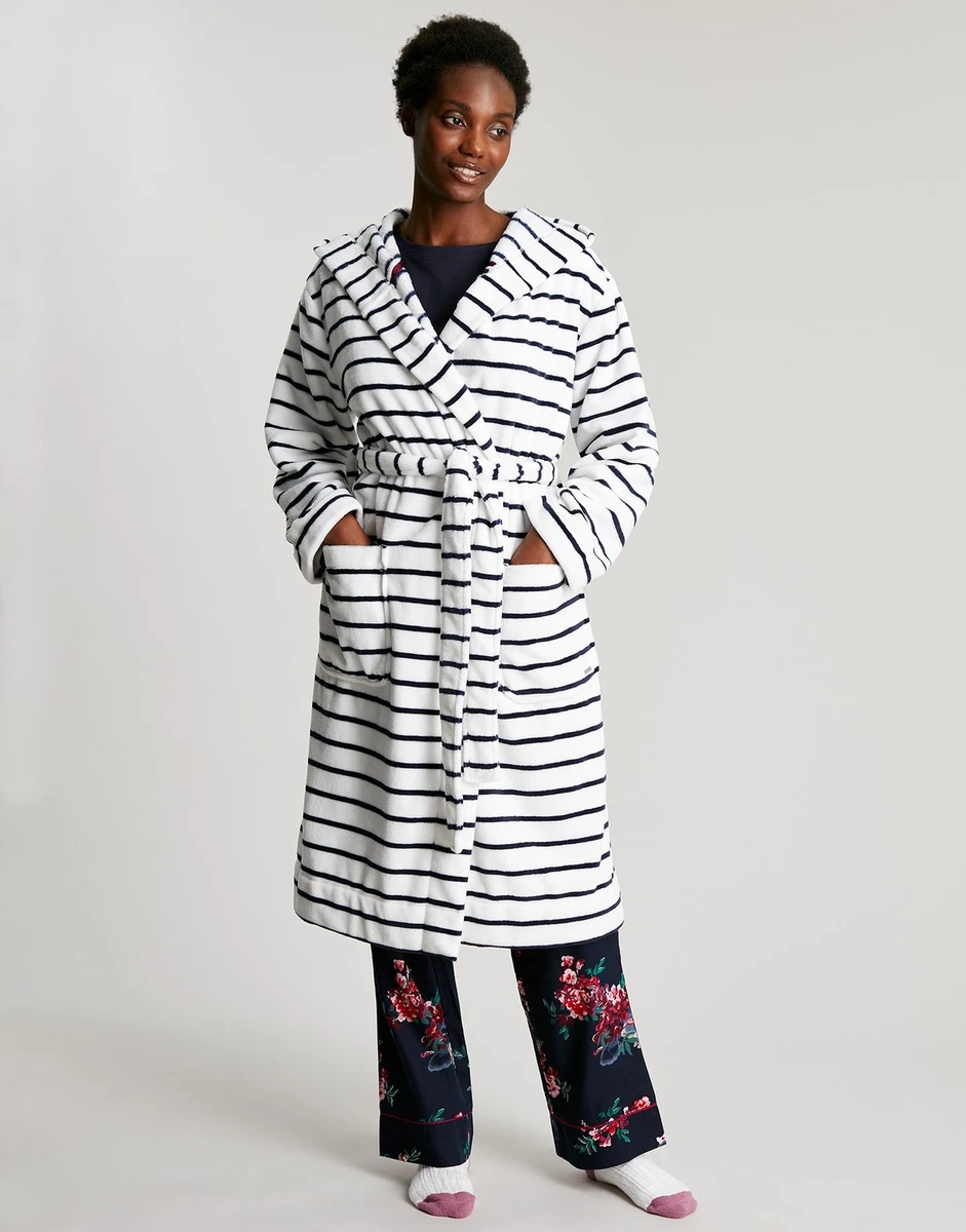 Joules Womens Rita Dressing Gown - Nvycrmstrp - S-M | eBay