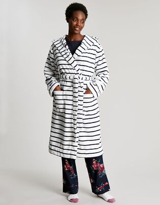 Joules Womens Rita Dressing Gown - Nvycrmstrp - S-M | eBay