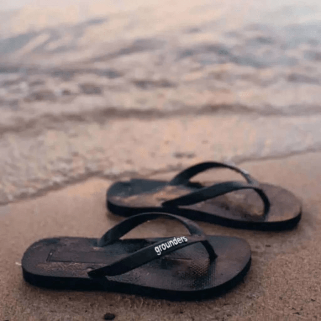 EARTHING GROUNDERS BLACK GROUNDING FLIP FLOPS SANDALS MENS