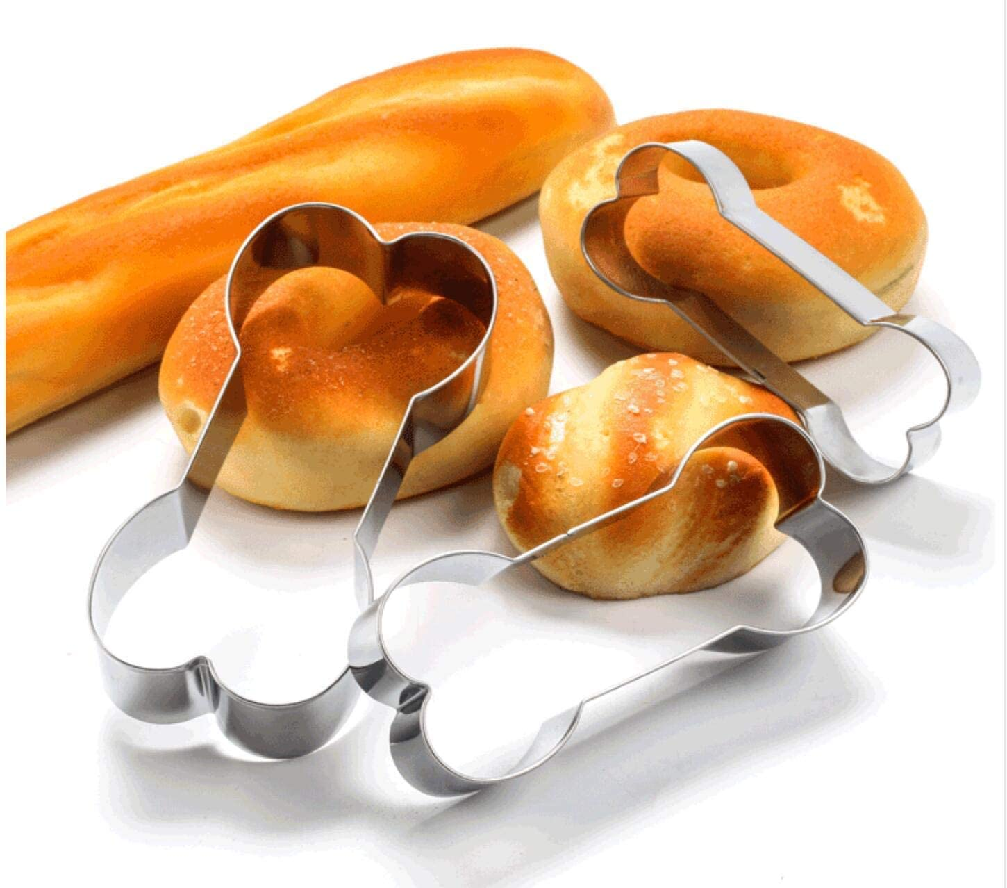 6 Pieces Stainless Steel Metal Dog Bone Shape Cookie Cutter Set Silver