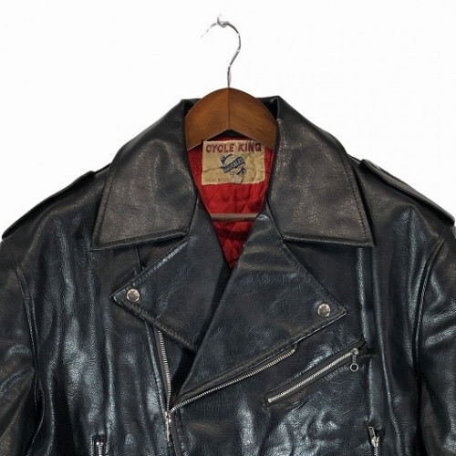 CYCLE KING Black Leather Riders Jacket with Skull Size XL, Limited