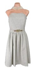 Banana Republic Gray Dress 12 Mini Cocktail Work busines swing fit and flare1022