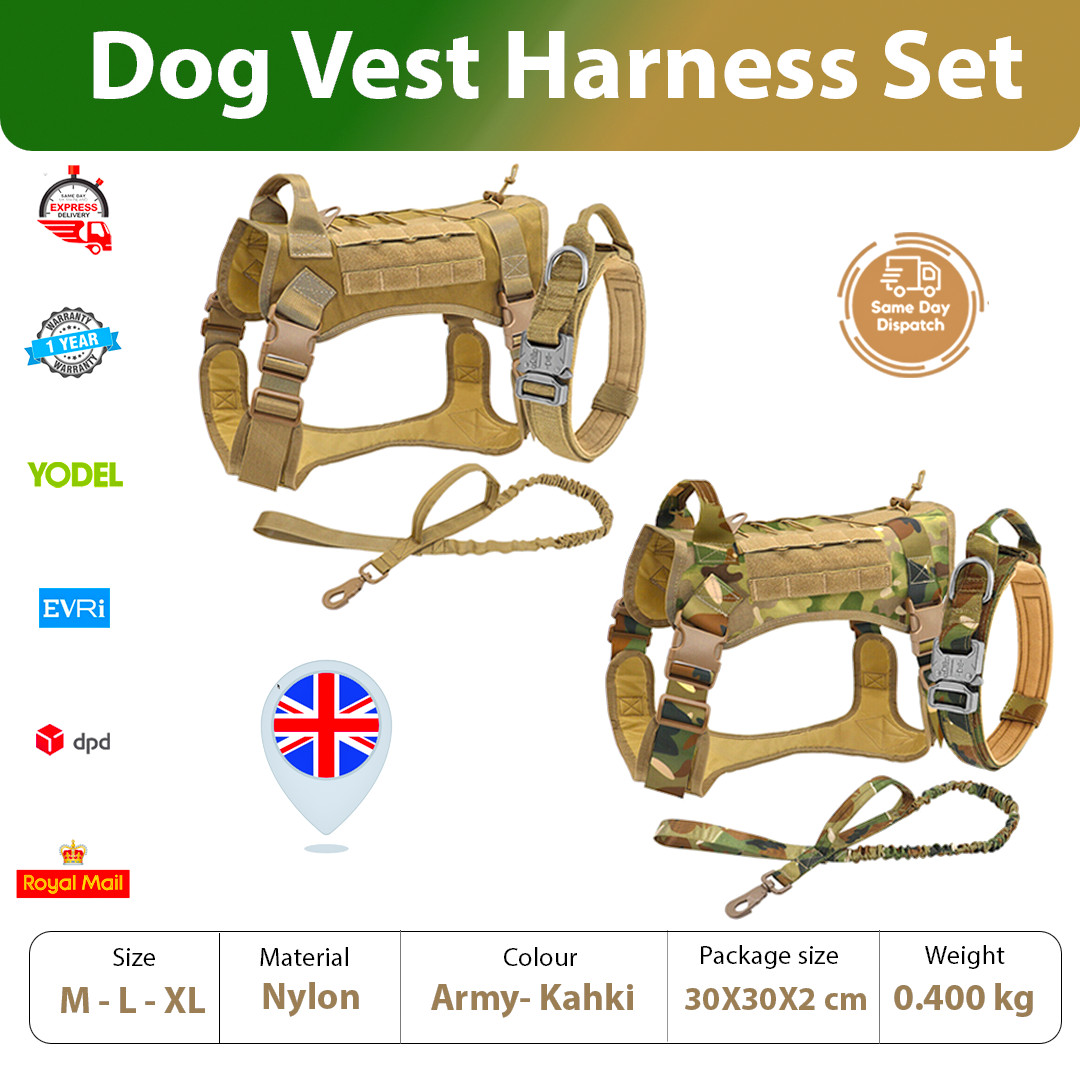 Conjunto de arnés para perros chaleco táctico de alta calidad conjunto de collar y correa para perros de entrenamiento