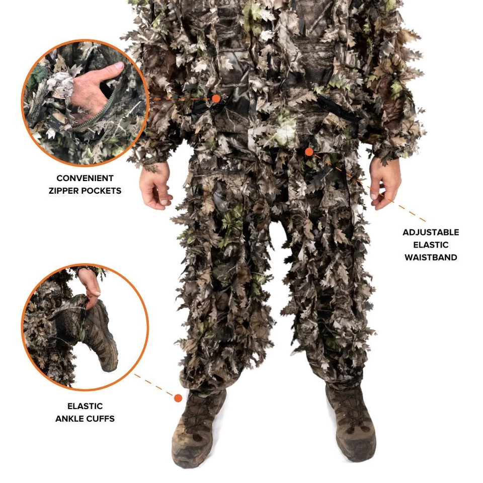 Arcturus 3D Leaf Ghillie Suit (Dark Woodland) - Hunting Jacket & Pants Set - Image 4 of 4