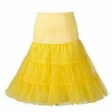 Petticoat Underskirt Crinoline Slip Tutu Circle Skirt Prom Bridal Yellow 26" NEW