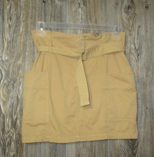Wild Fable Women' Tan Khaki High Waisted Zip Mini Skirt With Belt Size Medium