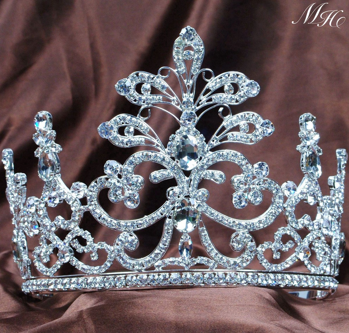 Floral Tiaras Flower Crowns Clear Rhinestone Handmade  display picture 2