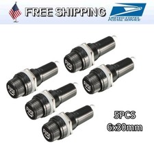 5pcs AC 10A 250V 6mm x 30mm Black Electrical Panel Mounted Screw Cap Fuse Holder