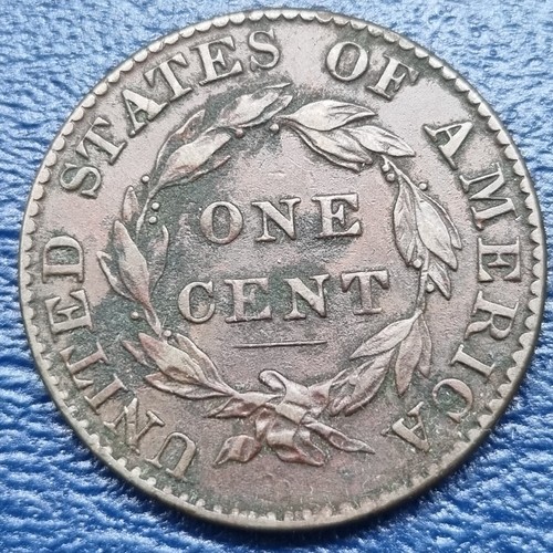 1827 Coronet Head Large Cent 1c Copper Coin Higher Grade XF + Details DIE #71477 - Picture 2 of 2