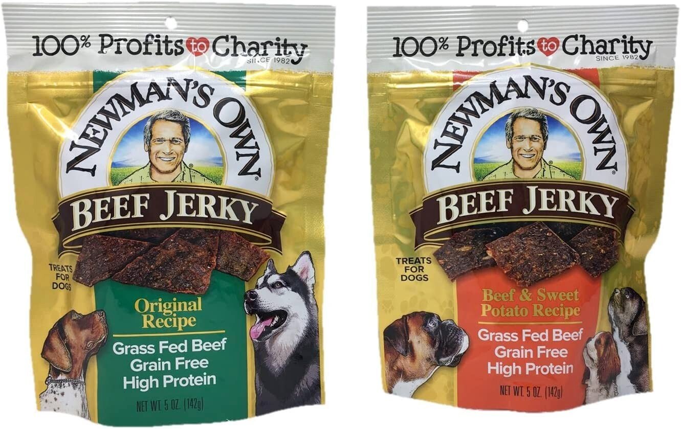 Newman's Own Beef Jerky Treats for Dogs, Bundle of 2 Flavors