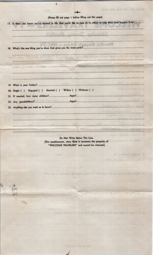 1952 Travelers Tv Show Questionnaire and Radio Show Ticket Stub - Picture 2 of 4