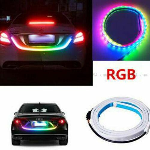 Universal Car Trunk RGB LED Rear Tail Brake Light Strips Flow Turn ...
