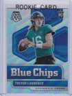 TREVOR LAWRENCE ROOKIE CARD 2021 Mosaic BLUE CHIPS $$ SILVER PRIZMS Jaguars RC!