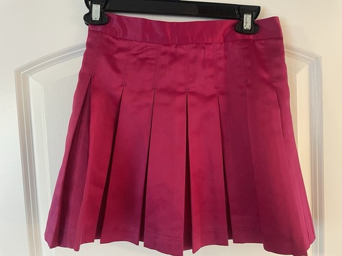 Youth Girls Tommy Hilfiger Skirt Shiny Dark Pink Pleated Skirt Size 10 EUC - Picture 3 of 8