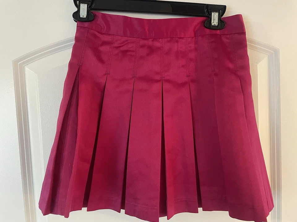 Jóvenes Niñas Tommy Hilfiger Falda Brillante Rosa Oscuro Plisada Falda Talla 10 Usada en Excelente Condición Foto 3 de 4