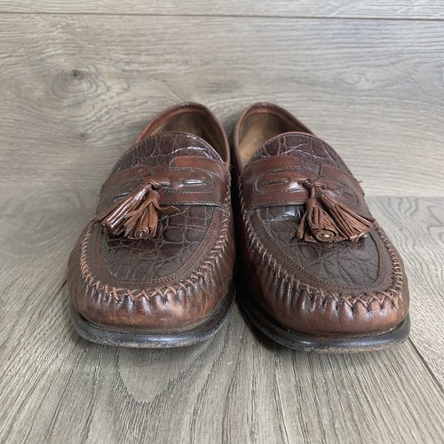 Johnston & Murphy Herren Größe 10,5 M Braun Quaste Halbschuh Stil Leder Schuhe - Bild 2 von 10