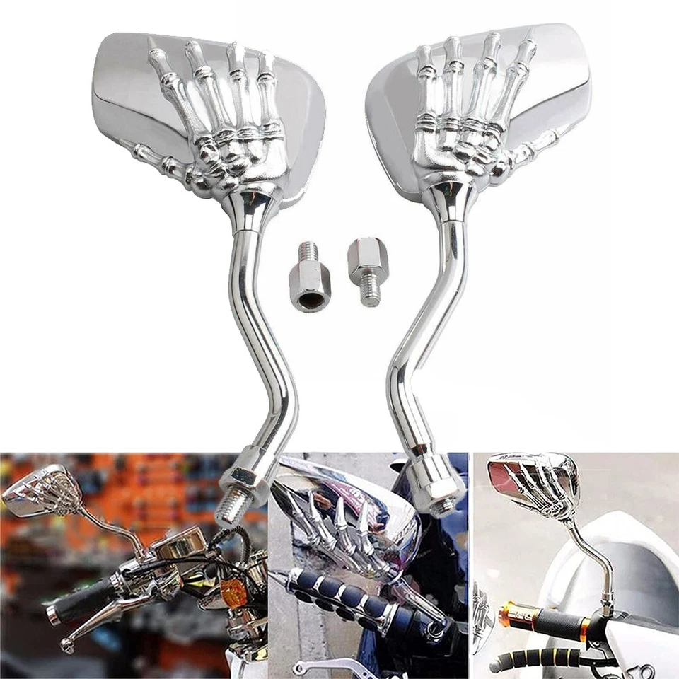 Espejo retrovisor manual calavera moto para Yamaha Virago XV750 XV 250 535 750 920 Foto 4 de 4