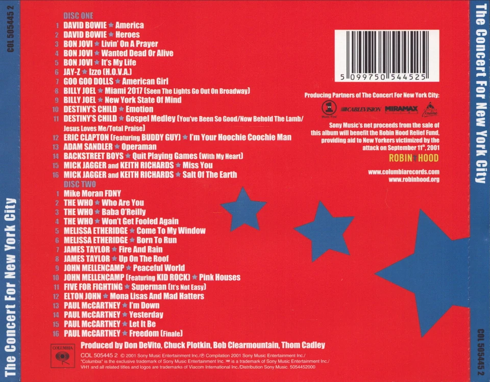 Columbia [editor] - THE CONCERT FOR NEW YORK CITY - Bild 2 von 4