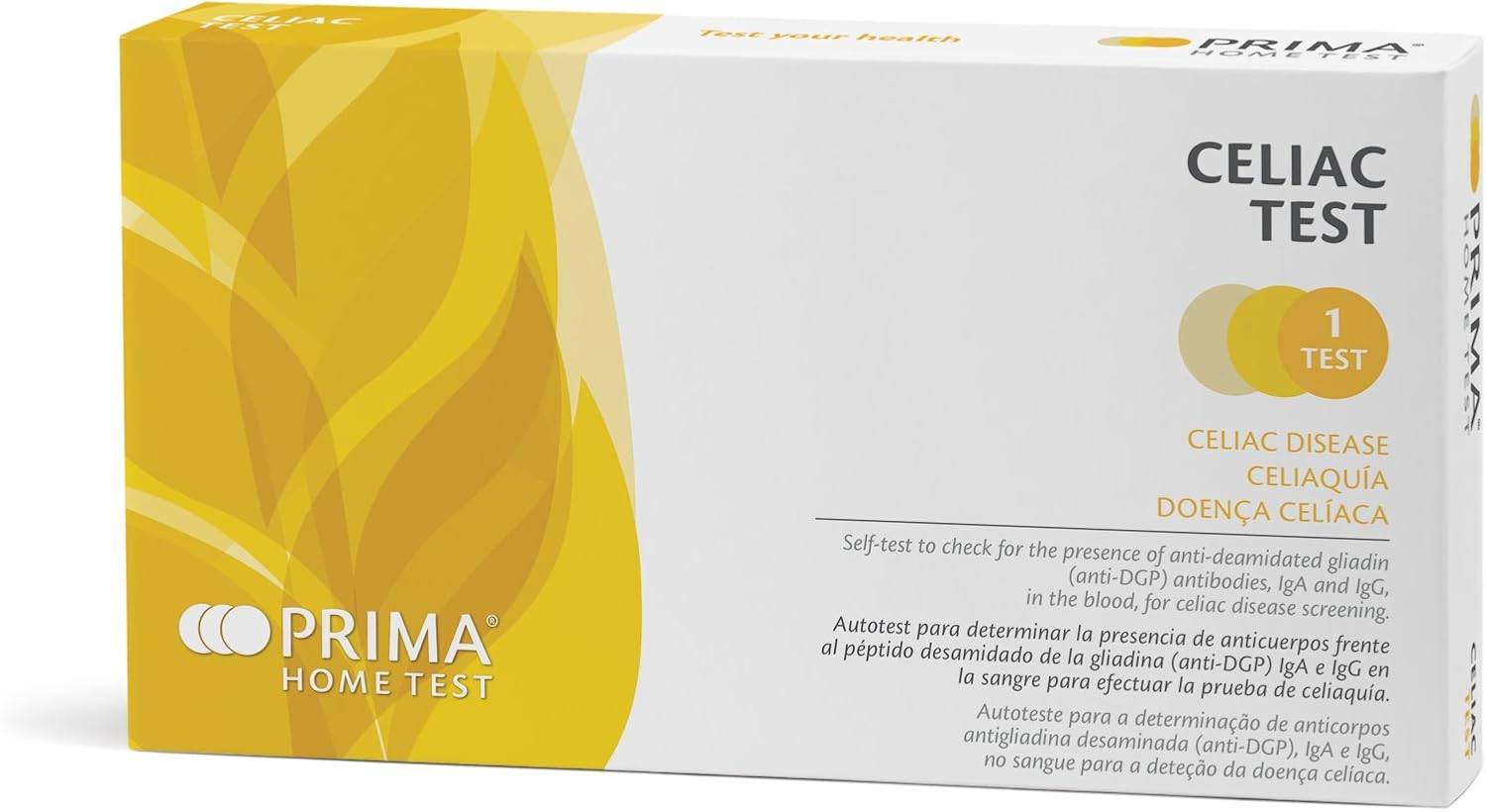 PRIMA Coeliac Test Home Gluten Intolerance Kit - Accurate Results in 10 Minutes