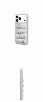PRE] BTS Rhinestones x Urban Sophistication Silver Puffer iPhone
