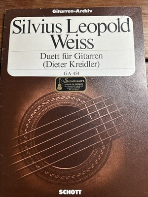 Silvius Leopold Weiss Duet For  Classical Guitar Sheet Music Schott GA 454