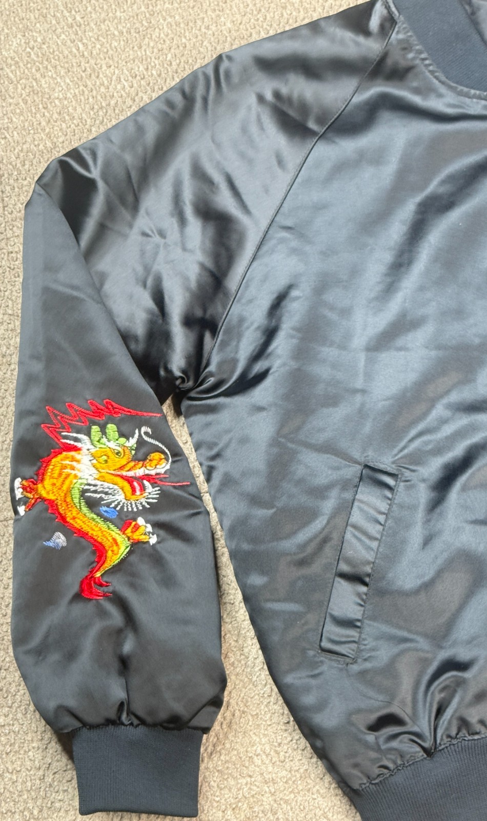 Far East Tour Okinawa Japan Vtg Spark Zipper Tip Embroidered Jacket Size XL - second product detail image