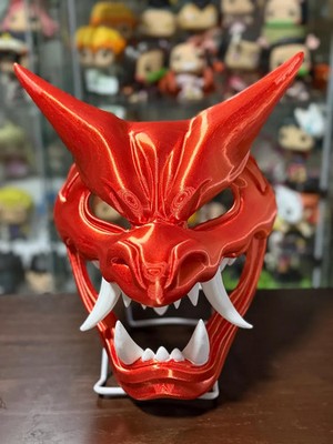 Charizard Menpo Mask Wall Art   Anime Home Decor   Japanese Samurai Oni Style Ma