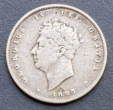 1825 George IV Silver Shilling Coin Lot C86